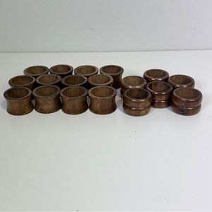 18 Vintage Wooden Napkin Rings Boho